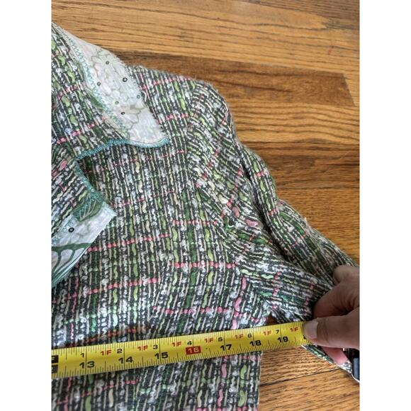Vintage 90’s Y2K Tweed Boucle Jacket Size 6 True Meaning Floral Coat Boho Hippie - Picture 6 of 10